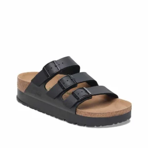 כפכפי בירקנשטוק פלטפורמה שלוש רצועות - Birkenstock Florida III PAP Flex Platform Black