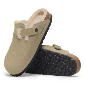 Birkenstock Boston Shearling Taupe כפכפי בוסטון פרווה טיופ